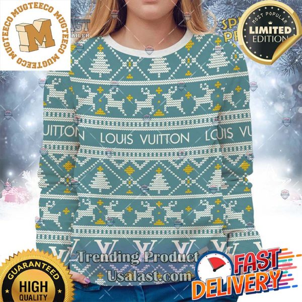 Louis Vuitton Christmas Version Ugly Sweater Style 03 For Holiday 2023 Xmas Gifts