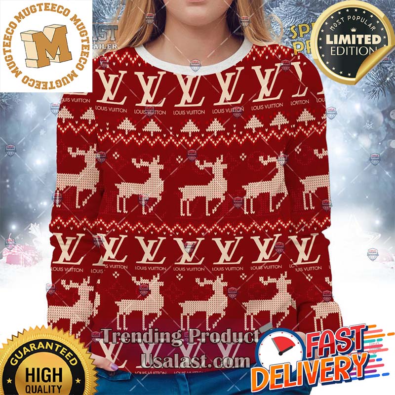 Louis Vuitton Christmas Version Ugly Sweater Style 06 For Holiday 2023 Xmas Gifts