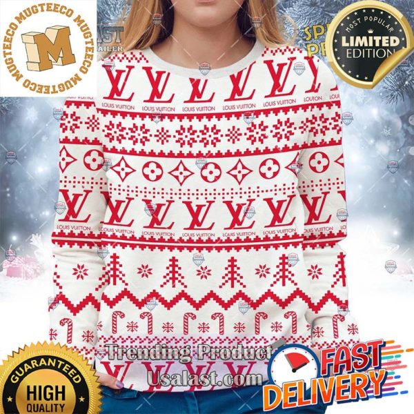 Louis Vuitton Christmas Version Ugly Sweater Style 07 For Holiday 2023 Xmas Gifts