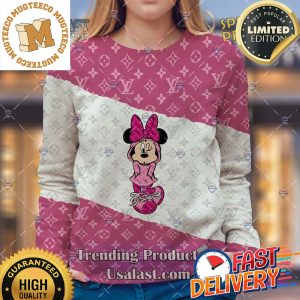 Louis Vuitton Disney Version Pink Ugly Sweater For Holiday 2023 Xmas Gifts