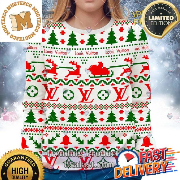 Louis Vuitton Premium Christmas Ugly Sweater 2023 For Holiday 2023 Xmas Gifts