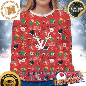 Louis Vuitton Premium Christmas Version Ugly Sweater Style 01 For Holiday 2023 Xmas Gifts