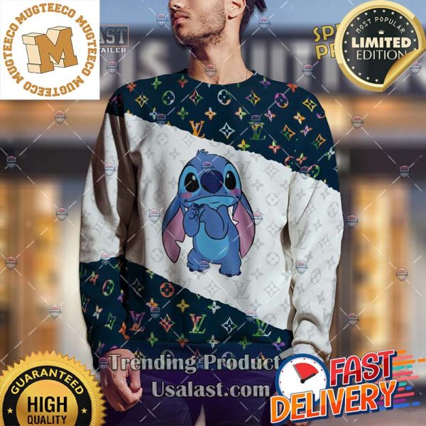 Louis Vuitton Stitch Disney Version Ugly Sweater For Holiday 2023 Xmas Gifts