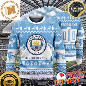 Manchester City Personalized 3D Ugly Christmas Sweater For Holiday 2023 Xmas Gifts