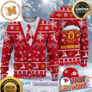 Manchester United F.C Cardigan Ugly Sweater 2023 For Holiday 2023 Xmas Gifts