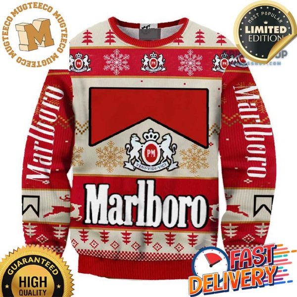 Marlboro Big Logo Knitted Ugly Christmas Sweater