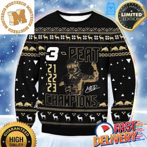 Max Verstappen 3 Peat Champions 2023 Ugly Christmas Sweater
