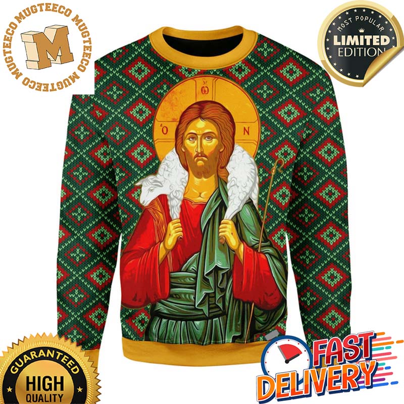Men's Orthodox Jesus Christ Ugly Christmas Sweatshirt For Holiday 2023 Xmas Gifts