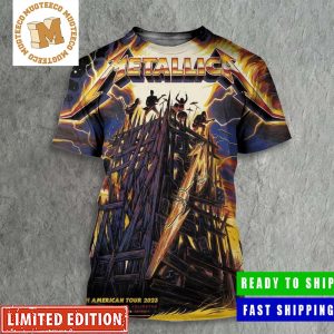 Metallica North American Tour 2023 In St Louis Exclusive Yellow Colorway Poster All Over Print Shirt