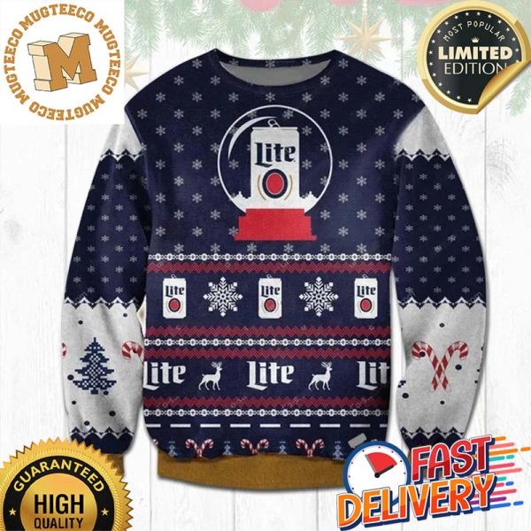 Miller Lite Beer Ugly Christmas Sweater For Holiday 2023 Xmas Gifts