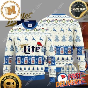Miller Lite Santa Hat Ugly Christmas Sweater For Holiday 2023 Xmas Gifts