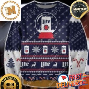 Miller Lite Ugly Christmas Sweater For Holiday 2023 Xmas Gifts