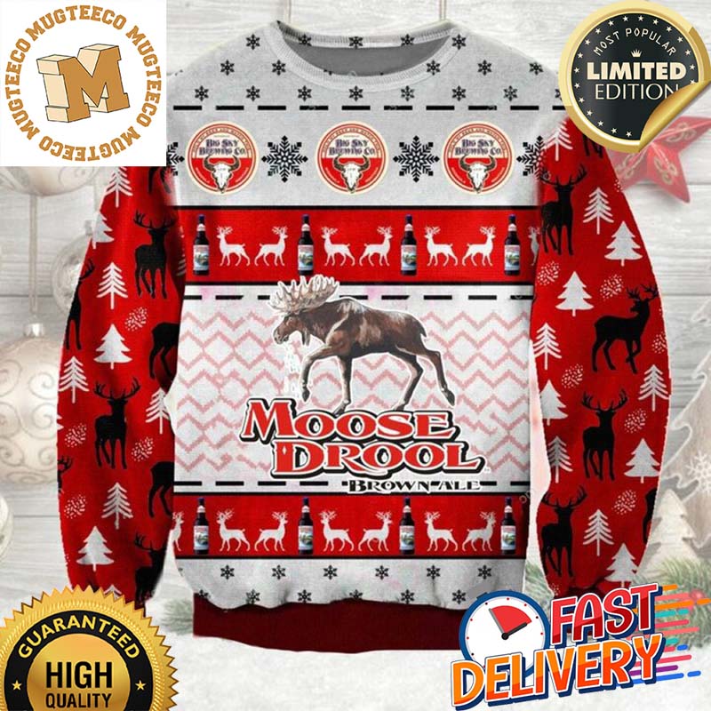 Moose Drool Brown Ale Ugly Christmas Sweater For Holiday 2023 Xmas Gifts