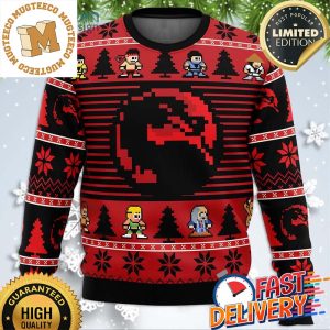 Mortal Kombat Funny Pixel Style Ugly Christmas Sweater