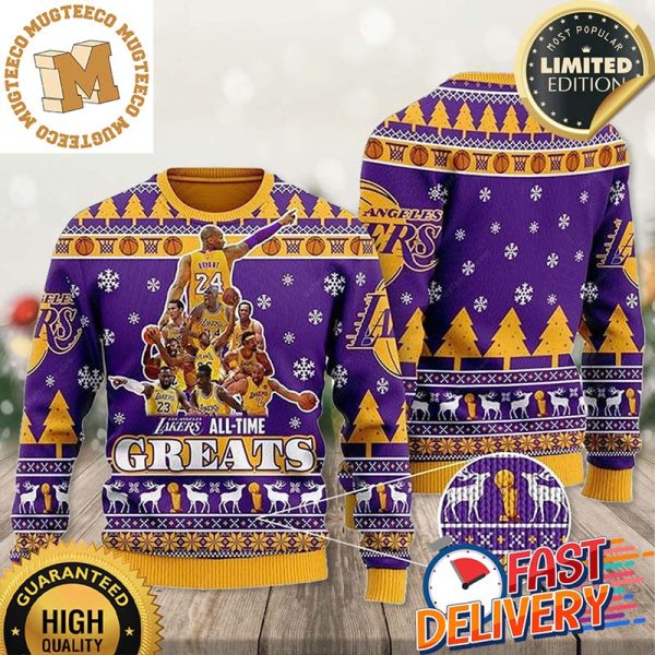 NBA Los Angeles Lakers All Time Greats Xmas Gift For Fans Ugly Christmas Sweater