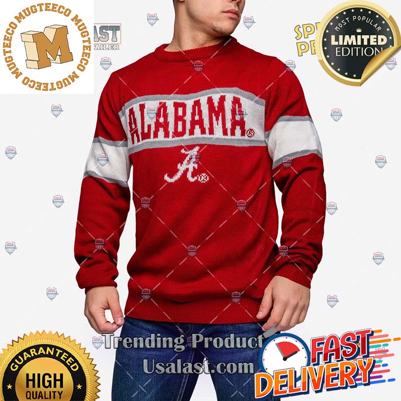 NCAA Alabama Crimson Tide Vintage Pullover Ugly Sweater For Holiday 2023 Xmas Gifts
