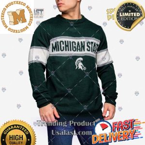 NCAA Michigan State Spartans Vintage Pullover Ugly Sweater For Holiday 2023 Xmas Gifts