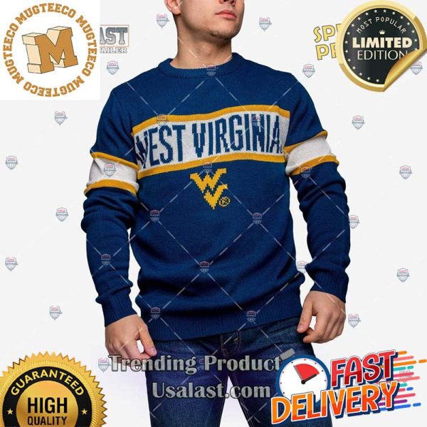 NCAA West Virginia Mountaineers Vintage Pullover Ugly Sweater For Holiday 2023 Xmas Gifts