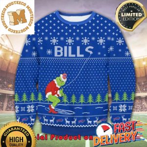 NFL Buffalo Bills x The Grinch Snowflakes Ugly Christmas Sweater For Holiday 2023 Xmas Gifts