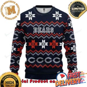 NFL Chicago Bears Woolen Pattern Custom Name Ugly Christmas Sweater For Holiday 2023 Xmas Gifts