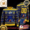 NFL Los Angeles Chargers Woolen Pattern Custom Name Ugly Christmas Sweater For Holiday 2023 Xmas Gifts