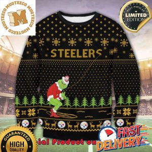 NFL Pittsburgh Steelers x The Grinch Snowflakes Ugly Christmas Sweater For Holiday 2023 Xmas Gifts