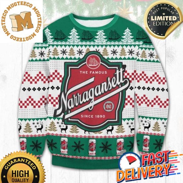 Narragansett Beer Ugly Christmas Sweater For Holiday 2023 Xmas Gifts