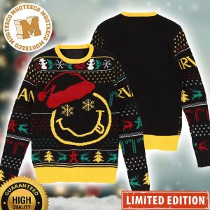 Nirvana Smiley Logo With Santa Hat Official Knitted Ugly Christmas Sweater