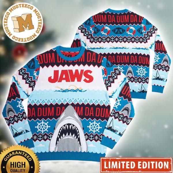 Official Jaws Da Dum Ugly Christmas Sweater