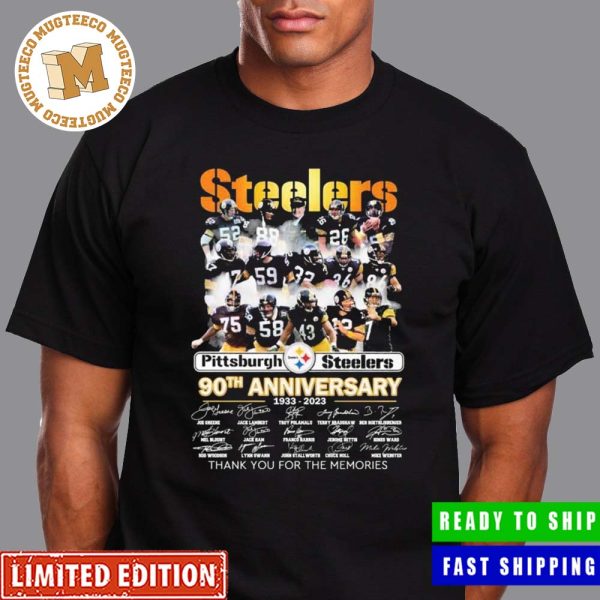 Pittsburgh Steelers 90th Anniversary 1933-2023 Thank You For The Memories Unisex T-Shirt