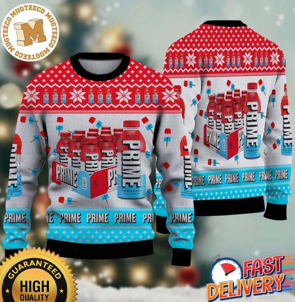 Prime Hydration Drink Ice Pop Funny Ugly Christmas Sweater