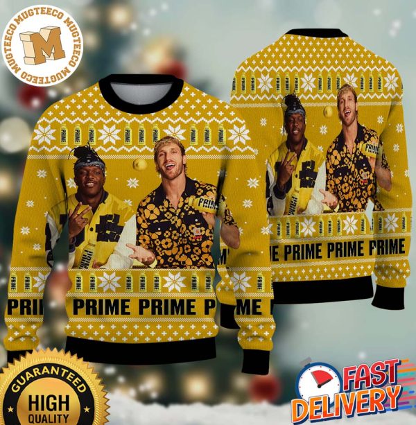 Prime Hydration Drink Lemonade Logan Paul And KSI Funny Ugly Christmas Sweater