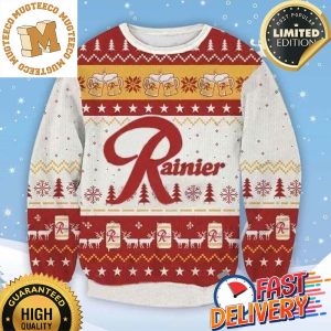 Rainier Beer Ugly Christmas Sweater For Holiday 2023 Xmas Gifts