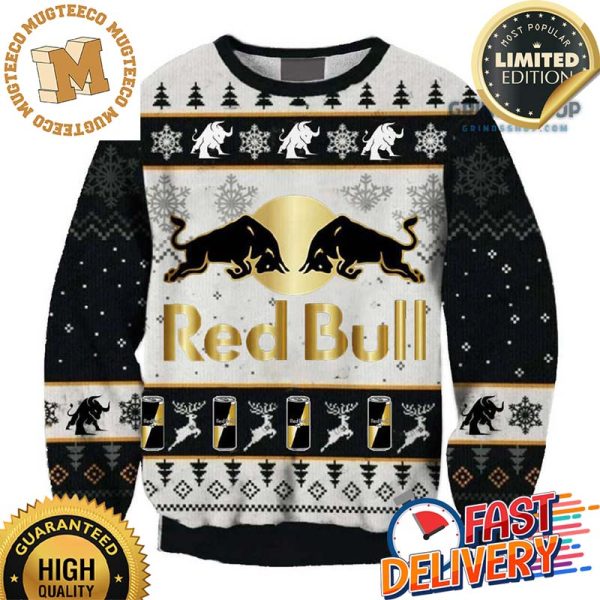 Red Bull Energy Drink Golden Ugly Christmas Sweater