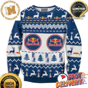 Red Bull Energy Drink Logo Blue Ugly Christmas Sweater