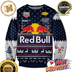 Red Bull F1 Racing Reindeer Xmas 2023 Ugly Christmas Sweater