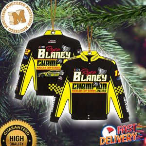 Ryan Blaney JH Design 2023 NASCAR Cup Series Champion Menards Twill Driver Uniform Full-Snap Jacket Christmas Ornament