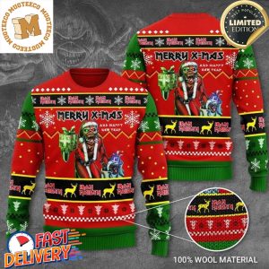 Santa Eddie Iron Maiden Merry X-Mas And Happy New Year Ugly Christmas Sweater
