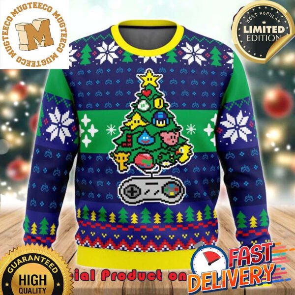 Seinfeld Xbox Snowflakes Ugly Christmas Sweater For Holiday 2023 Xmas Gifts