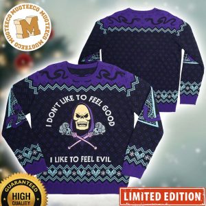 Skeletor He Man And The Master Of The Universe I Like To Feel Evel 2023 Xmas Gift Ugly Christmas Sweater