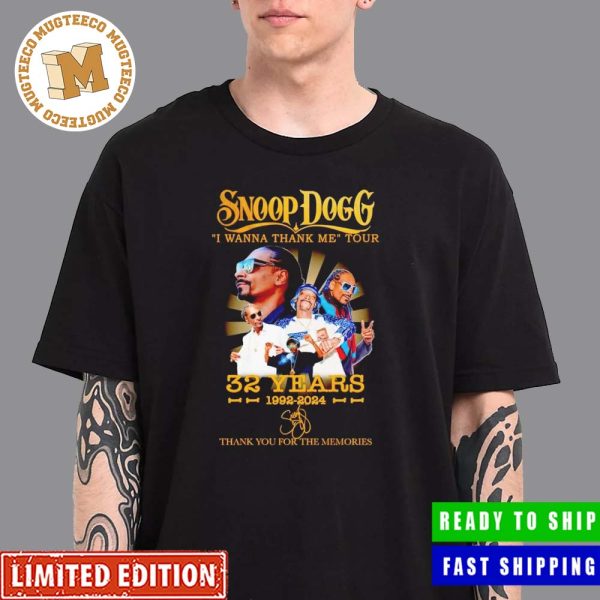 Snoop Dogg I Wanna Thank Me Tour 32 Years 1992 2024 Thank You For The Memories Vintage T-Shirt