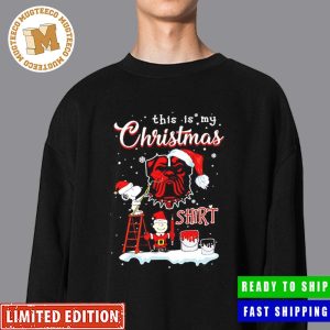 Snoopy and Charlie Brown NFL Cleveland Browns This Is My Christmas Shirt Christmas Gift For Fan Unisex Shirt