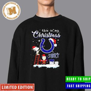 Snoopy and Charlie Brown NFL Indianapolis Colts This Is My Christmas Shirt Christmas Gift For Fan Unisex Shirt