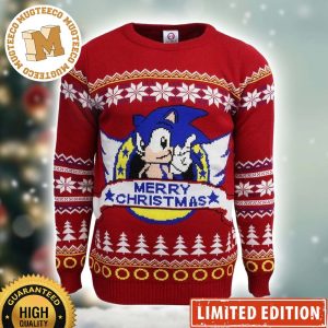 Sonic Merry Christmas Retro Style Ugly Christmas Sweater