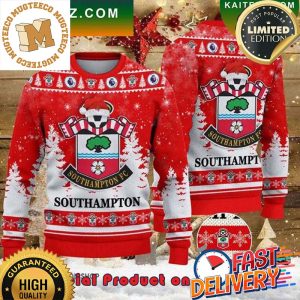 Southampton FC Santa Hat Ugly Christmas Sweater For Holiday 2023 Xmas Gifts