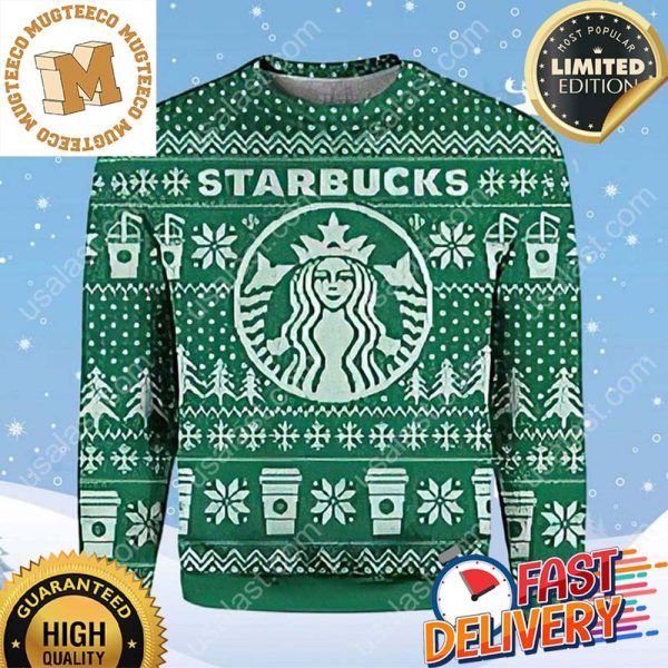 Starbucks Coffee Ugly Christmas Sweater For Holiday 2023 Xmas Gifts