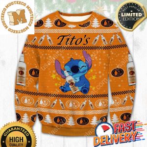 Stitch Hug Tito’s Handmade Vodka Ugly Christmas Sweater For Holiday 2023 Xmas Gifts