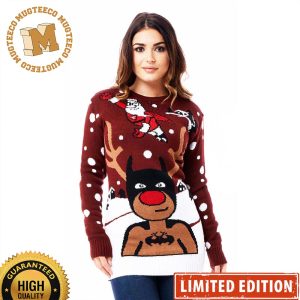 Superman Santa And Batman Reindeer Funny Unisex Ugly Christmas Sweater