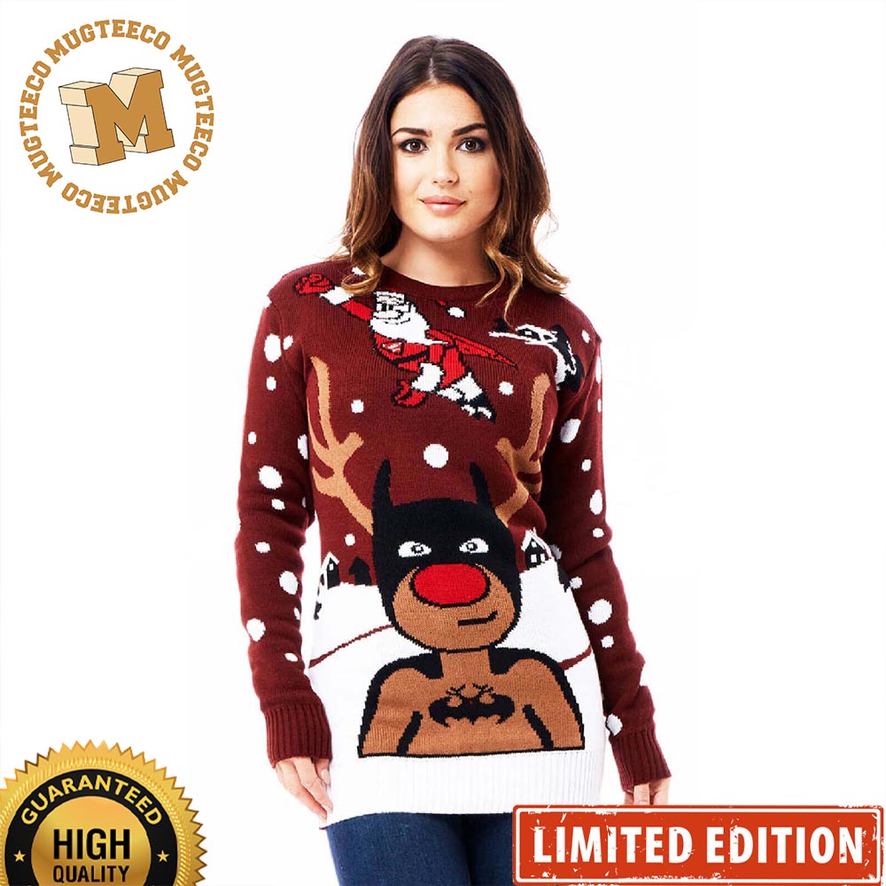 Reindeer head sale ugly christmas sweater