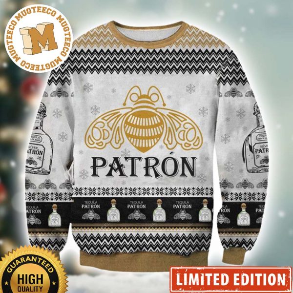 Tequila Patron White 3D Ugly Christmas Sweater